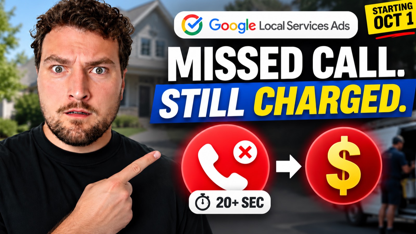 Google Local Services Ads missed-call charge update showing an unanswered call becoming a paid lead after 20 seconds